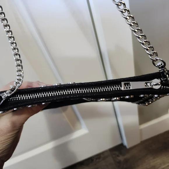 Nwot Zara Black Studded Chain Crossbody Bag . Firm $. - Picture 7 of 10